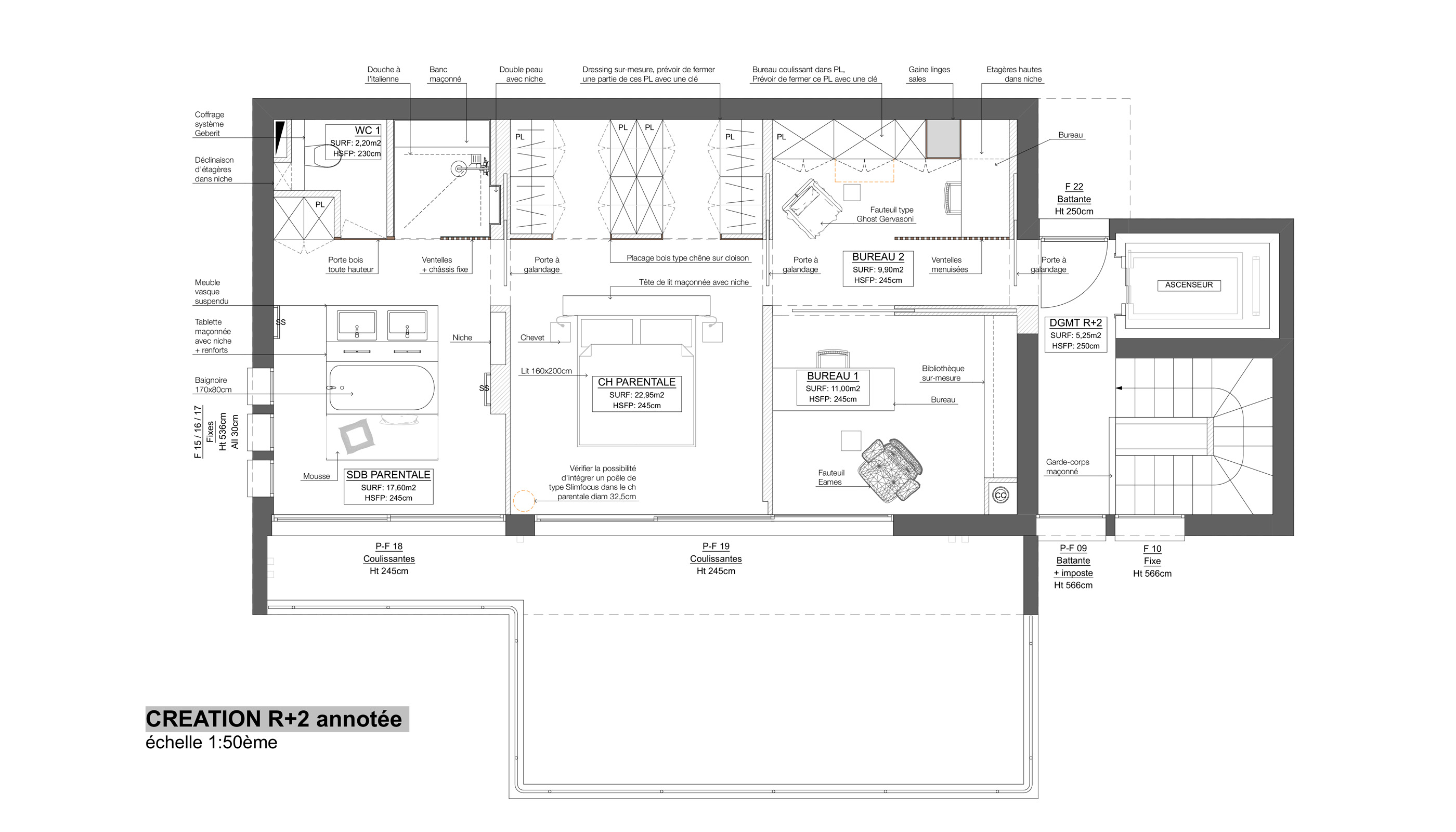 ETAGE SUITE PARENTALE ET BUREAUX ETAGE SUITE PARENTALE ET BUREAUX